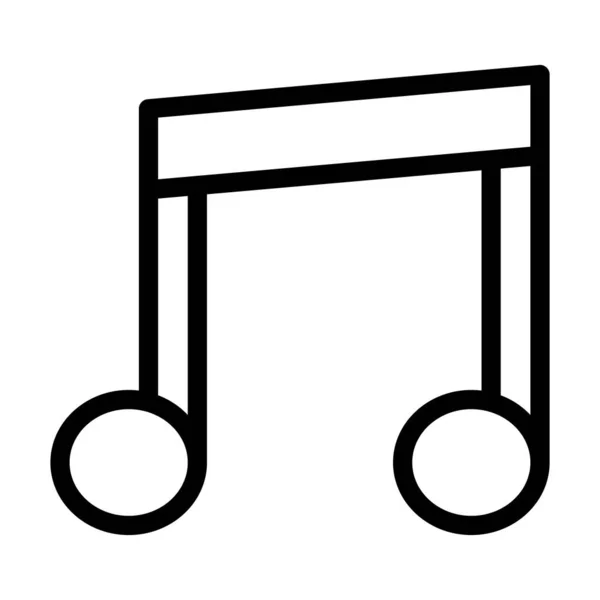 Nota Musical Vector Thick Line Icono Para Uso Personal Comercial — Vector de stock