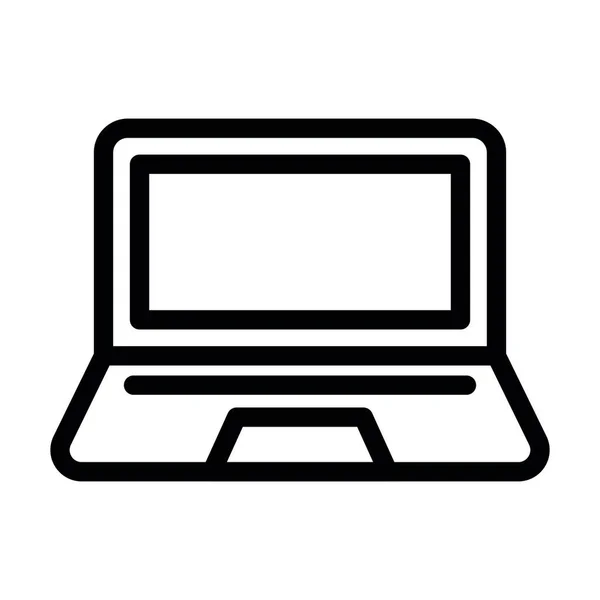 Laptop Vector Thick Line Icon Für Den Persönlichen Und Kommerziellen — Stockvektor