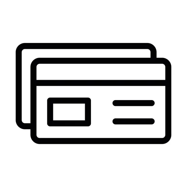 Credit Card Vector Dikke Lijn Pictogram Voor Persoonlijk Commercieel Gebruik — Stockvector