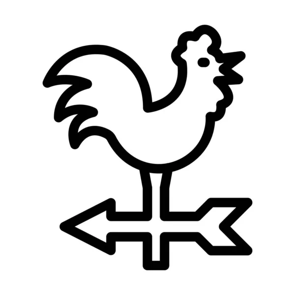 Weathercock Vector Thick Line Icon Für Den Persönlichen Und Kommerziellen — Stockvektor