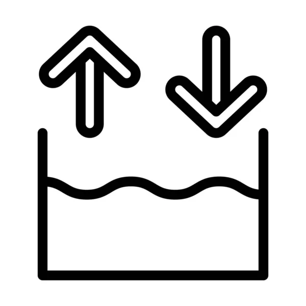 Tides Vector Thick Line Icon Für Den Persönlichen Und Kommerziellen — Stockvektor
