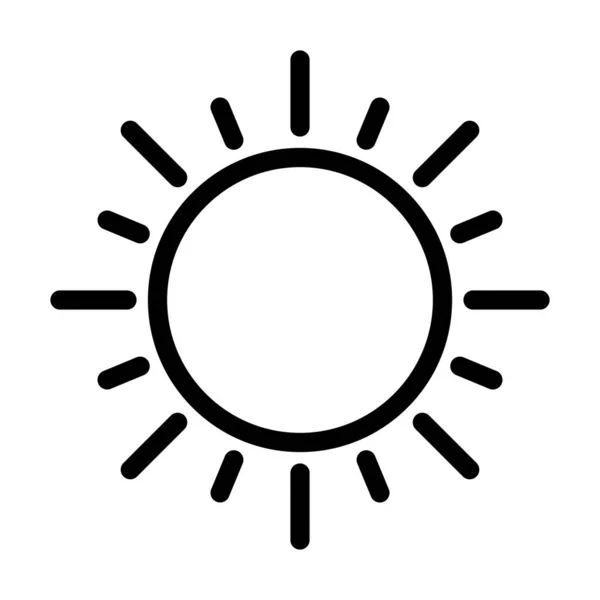 Sun Vector Thick Line Icono Para Uso Personal Comercial — Vector de stock