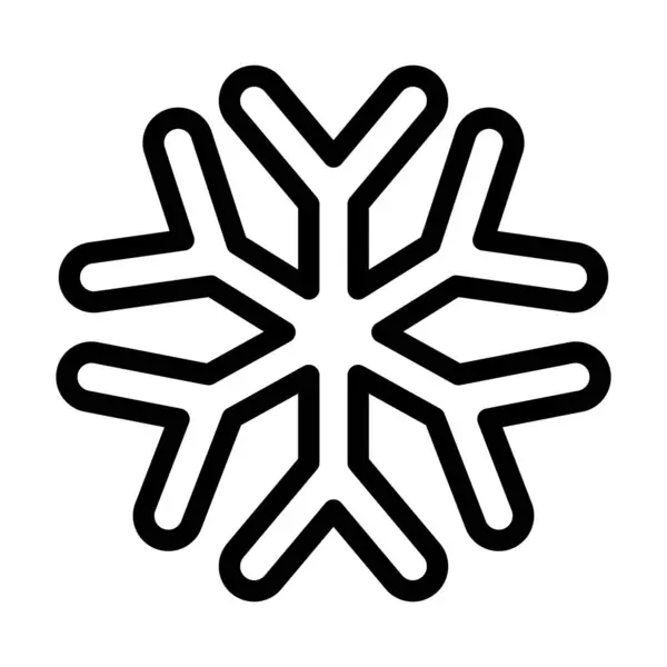 Снежинка Вектор Толстая Линия Икона Личного Коммерческого Использования — стоковый вектор