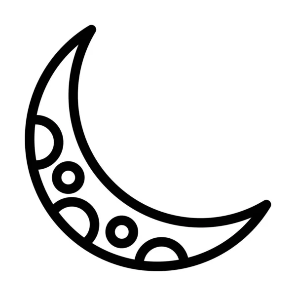 Half Moon Vector Thick Line Icon Pentru Personal Comercial — Vector de stoc