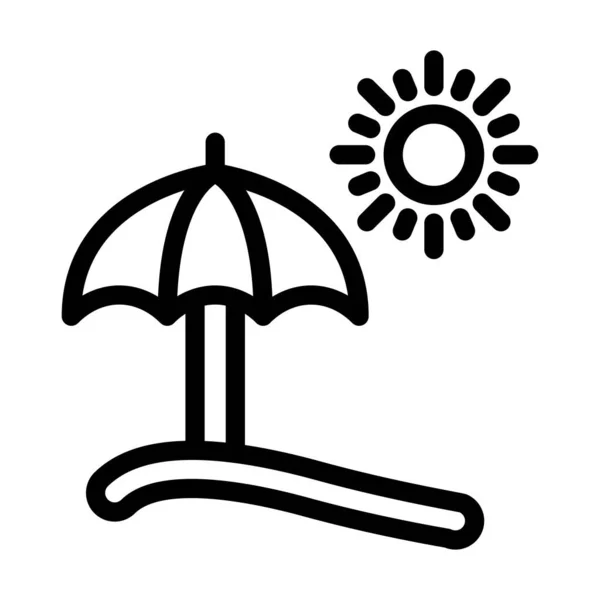 Summer Vector Thick Line Icon Für Den Persönlichen Und Kommerziellen — Stockvektor