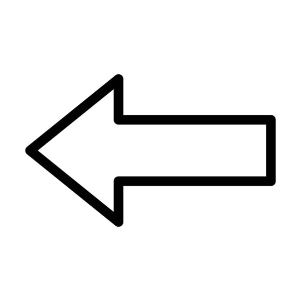 Links Pfeil Vector Thick Line Icon Für Den Persönlichen Und — Stockvektor