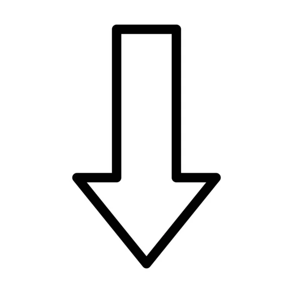 個人的および商業的使用のためのダウン矢印ベクトル太線アイコン — ストックベクタ