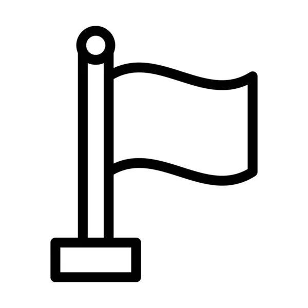 Flaga Wektor Gruba Ikona Linii Użytku Osobistego Handlowego — Wektor stockowy