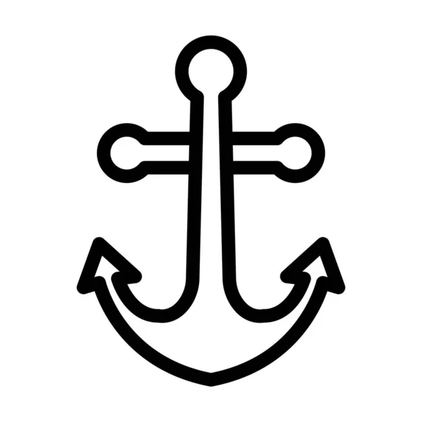 Anchor Vector Thick Line Icon Für Den Persönlichen Und Kommerziellen — Stockvektor