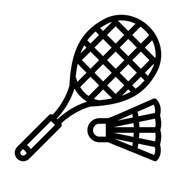 Badminton Vector Kalın Çizgi Kişisel Ticari Kullanım Simgesi — Stok Vektör