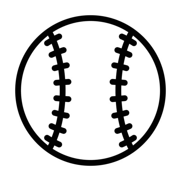Baseball Vector Silná Čára Ikona Pro Osobní Komerční Použití — Stockový vektor