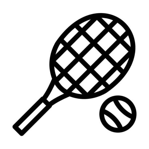 Tennis Vector Thick Line Icon Personal Commercial Use — Stock Vector