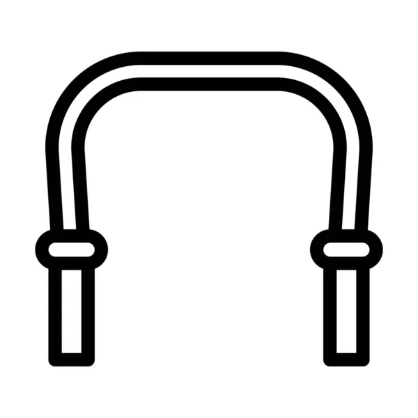 Jumping Rope Vector Thick Line Icon Für Den Persönlichen Und — Stockvektor