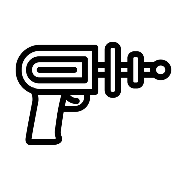 Space Gun Vector Thick Line Icon Personal Commercial Use — Stock Vector
