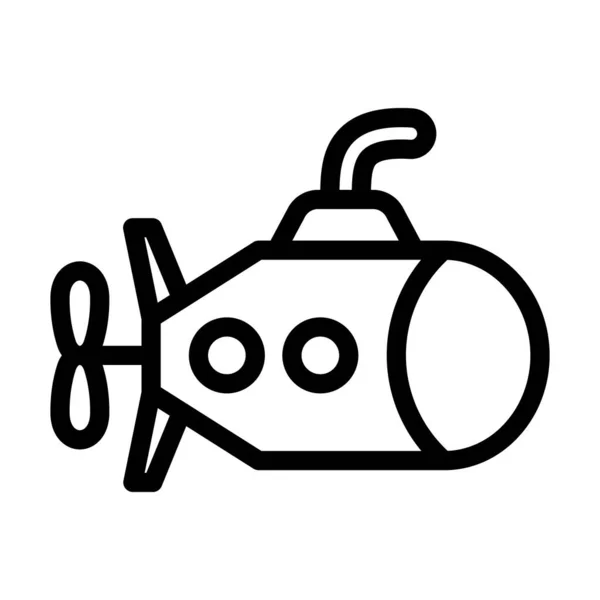 おもちゃ潜水艦用ベクトル太線アイコン個人的および商業的使用 — ストックベクタ