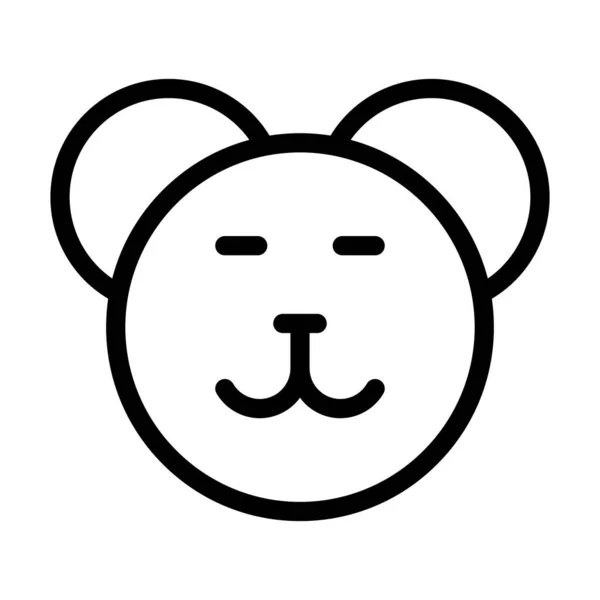 Teddy Bear Vector Thick Line Icon Personal Commercial Use — 스톡 벡터