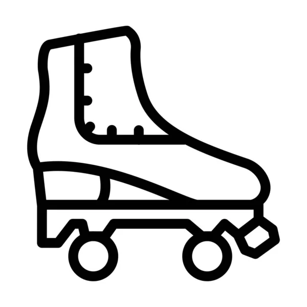 滚筒溜冰鞋向量为个人和商业用途的厚重线图标 — 图库矢量图片