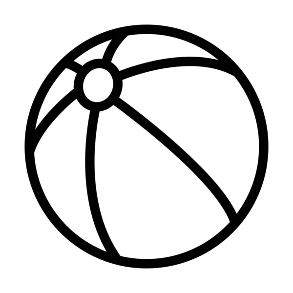 Beach Ball Vector Thick Line Icon Für Den Persönlichen Und — Stockvektor