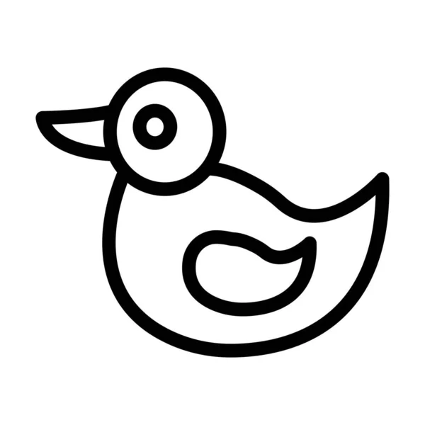 Toy Duck Vector Thick Line Icon Für Den Persönlichen Und — Stockvektor
