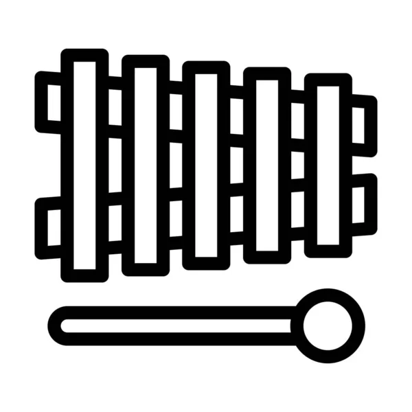 Ícone Grosso Linha Vetor Xylophone Para Uso Pessoal Comercial — Vetor de Stock