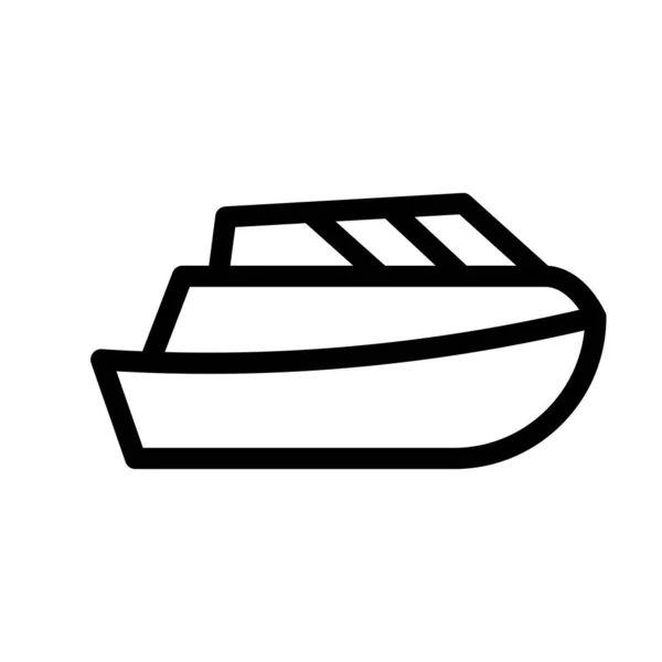 おもちゃボートベクトル 個人用および商業用の太線アイコン — ストックベクタ
