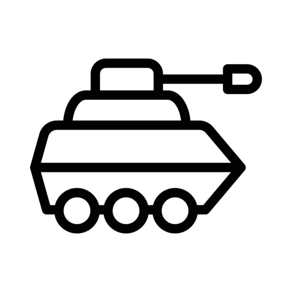 Toy Tank Vector Thick Line Icon Personal Commercial Use — Stock Vector