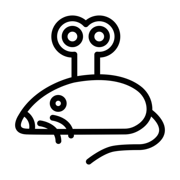 Toy Mouse Vector Thick Line Icon Für Den Persönlichen Und — Stockvektor