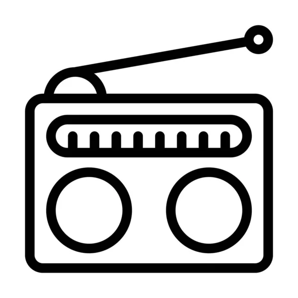Radio Vector Thick Line Icono Para Uso Personal Comercial — Archivo Imágenes Vectoriales