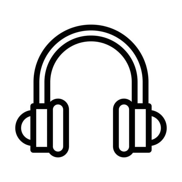 Kopfhörer Vector Thick Line Icon Für Den Persönlichen Und Kommerziellen — Stockvektor