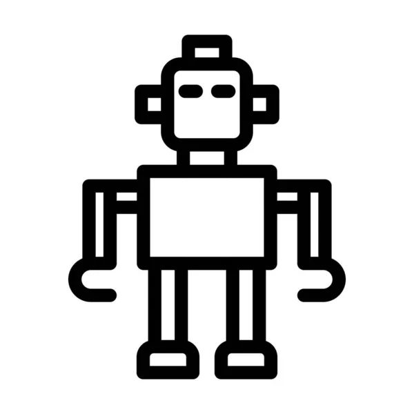 Robot Vektor Vastagvonalas Ikon Személyes Kereskedelmi Használatra — Stock Vector