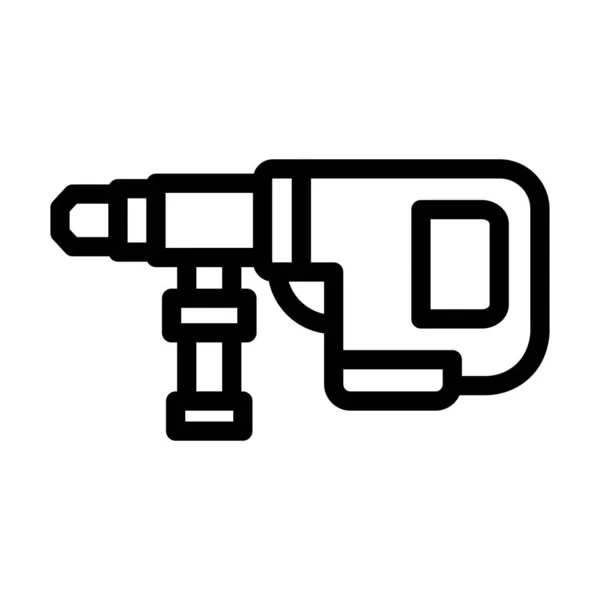 Drill Vector Thick Line Icon Voor Persoonlijk Commercieel Gebruik — Stockvector