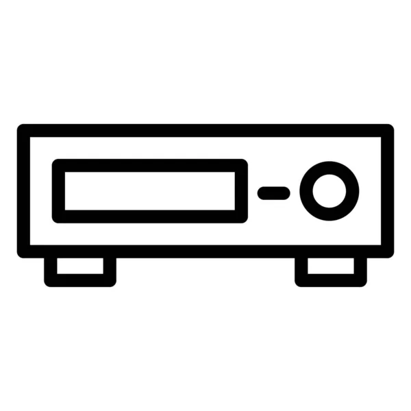 Dvd Player Vector Thick Line Icon Personal Commercial Use — 스톡 벡터