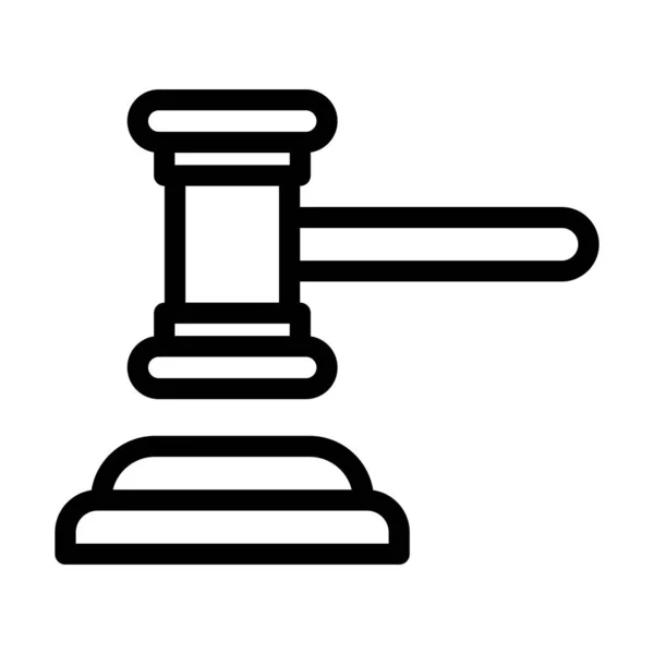 Gericht Gavel Vector Thick Line Icon Für Den Persönlichen Und — Stockvektor