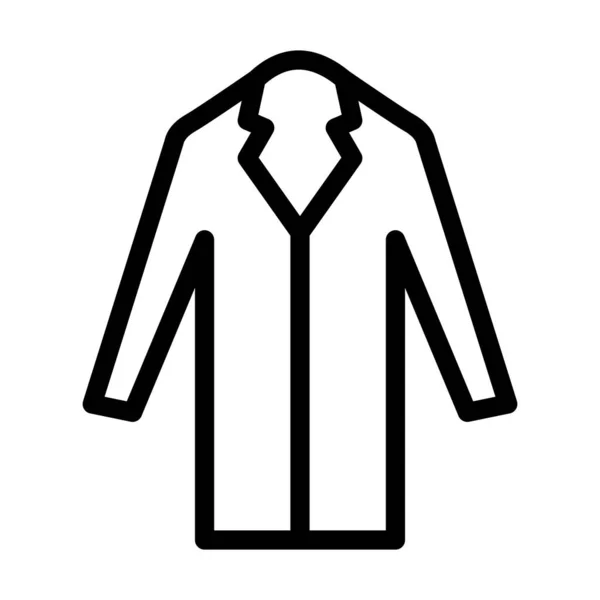 Kişisel Ticari Kullanım Için Uzun Palto Vektörü Kalın Çizgi Simgesi — Stok Vektör