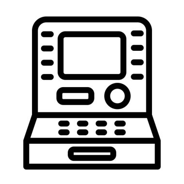 Kişisel ve ticari kullanım için ATM Vektör Kalın Çizgi Simgesi