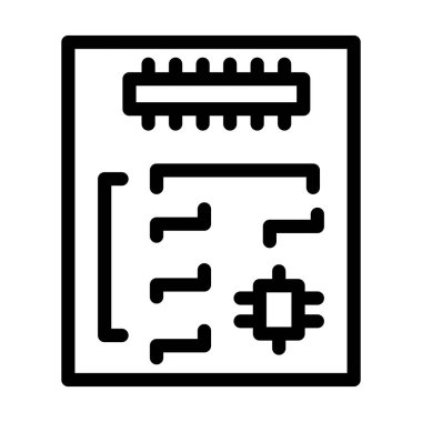 Kişisel ve ticari kullanım için Ana Kart Vektör Kalın Çizgi Simgesi