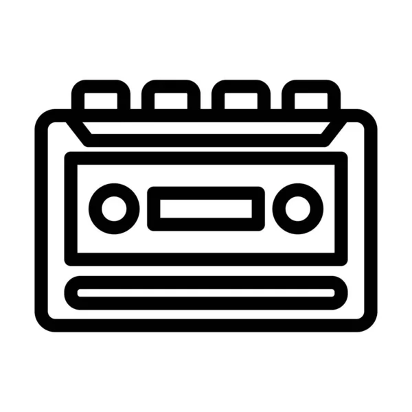Icono Línea Gruesa Del Vector Grabadora Del Cassette Para Uso — Vector de stock