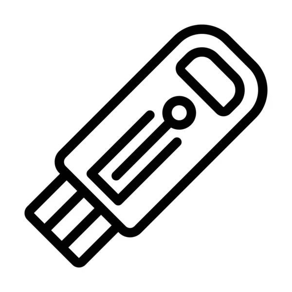 Usb Vector Thick Line Icon Personal Commercial Use — Stock Vector
