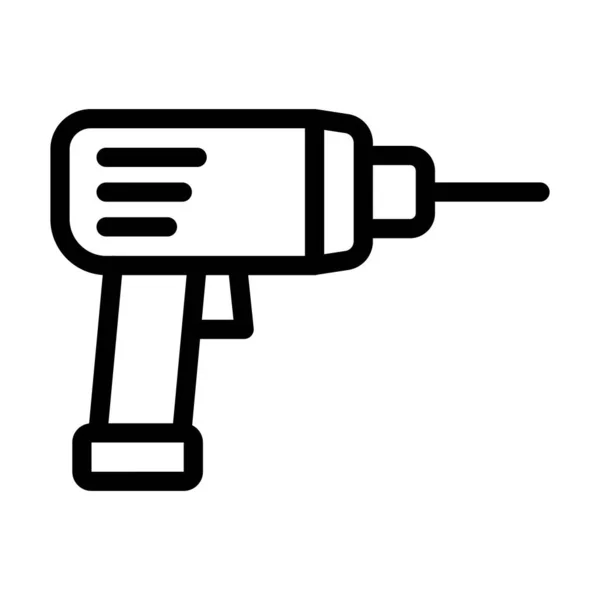 Hammer Drill Vector Thick Line Icon Personal Commercial Use — Stock Vector