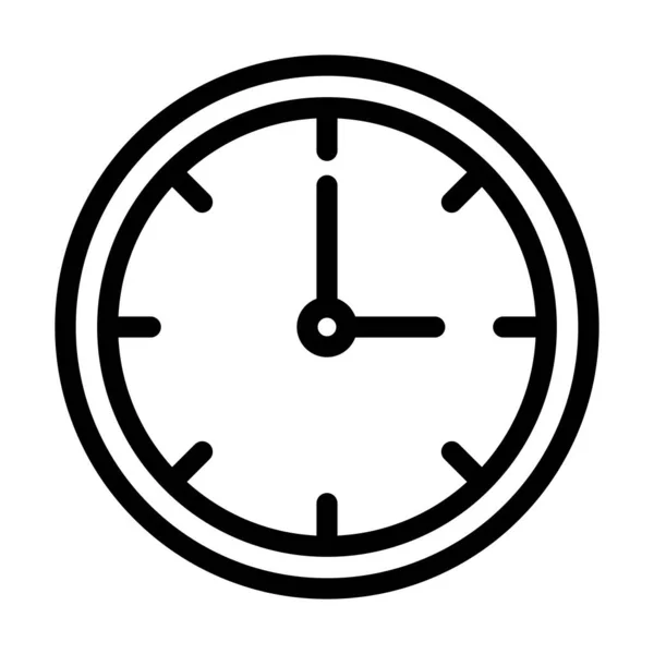 Clock Vector Thick Line Icon Für Den Persönlichen Und Kommerziellen — Stockvektor