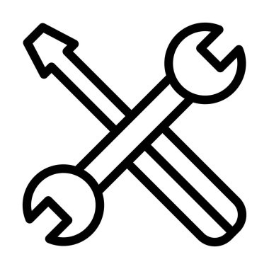 Kişisel ve ticari kullanım için Araç Vektör Kalın Çizgi Simgesi