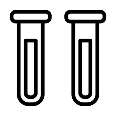 Test Tüpleri Vektör Kalın Çizgi Simgesi Kişisel ve Ticari Kullanım İçin