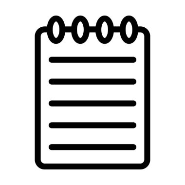 Kişisel ve Ticari Kullanım İçin Not Defteri Vektörü Kalın Çizgi Simgesi