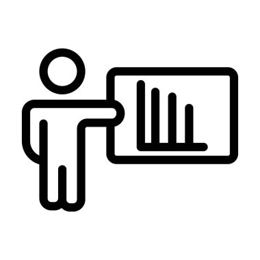 Sunum Vektörü Kalın Çizgi Kişisel ve Ticari Kullanım Simgesi