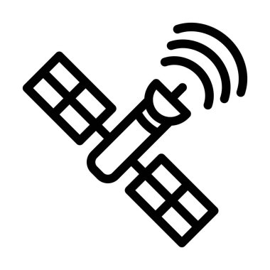 Kişisel ve ticari kullanım için Uydu Vektörü Kalın Çizgi Simgesi