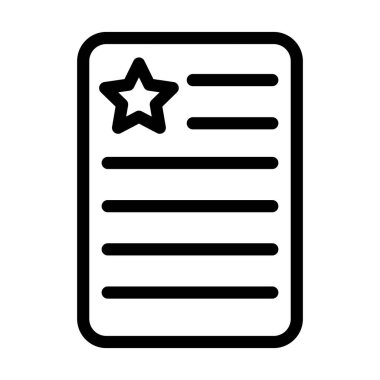 Kişisel ve Ticari Kullanım İçin Belge Vektörü Kalın Çizgi Simgesi