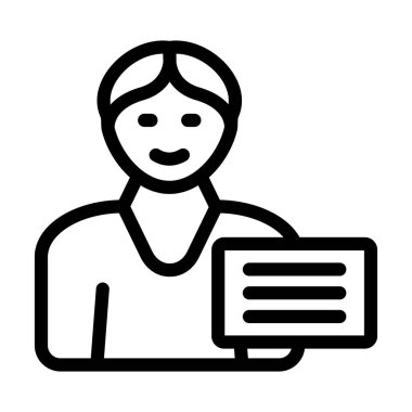 Kişisel ve Ticari Kullanım İçin Gazeteci Vektör Kalın Çizgi Simgesi