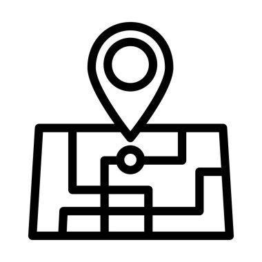 Kişisel ve ticari kullanım için Konum Vektör Kalın Çizgi Simgesi