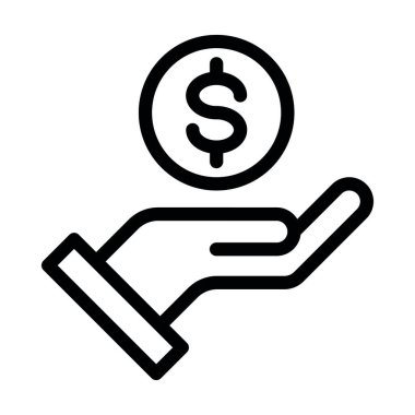 Yoksulluk Vektörü Kalın Çizgi Kişisel ve Ticari Kullanım Simgesi