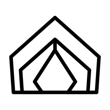 Kişisel ve ticari kullanım için Çadır Vektörü Kalın Çizgi Simgesi